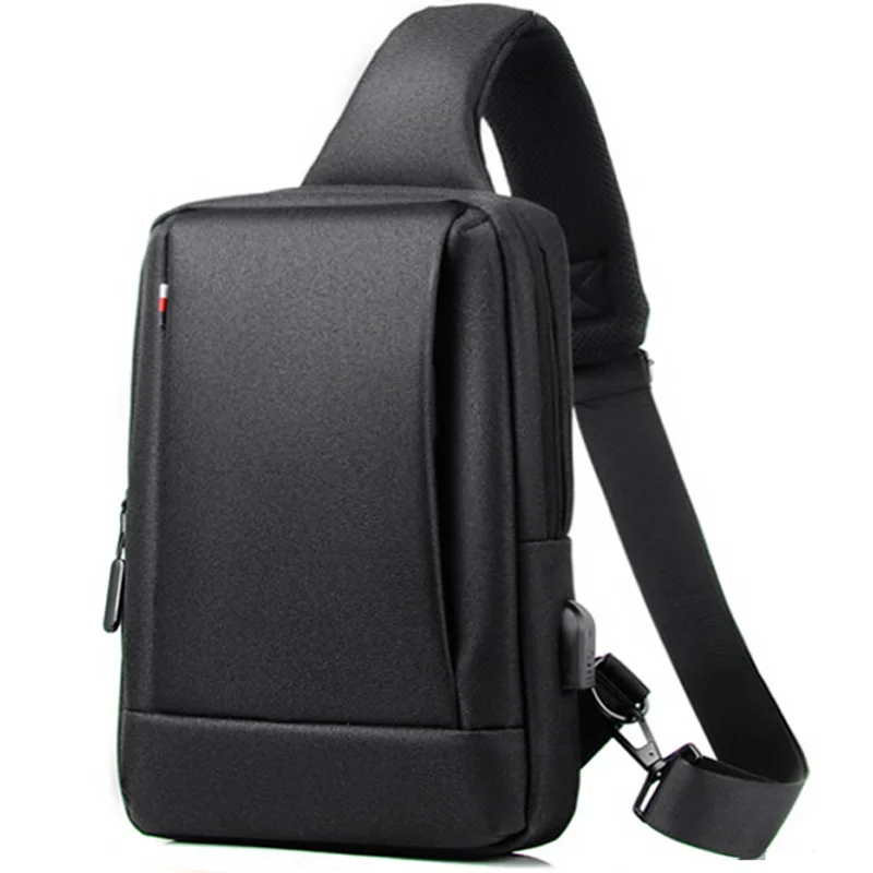 

SUUTOOP Men Multifunction Fashion Shoulder Bag USB Crossbody Travel Sling Sports Pack Messenger Chest For Male