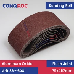 10 Pieces 75x457mm Sanding Belts Aluminum Oxide 3