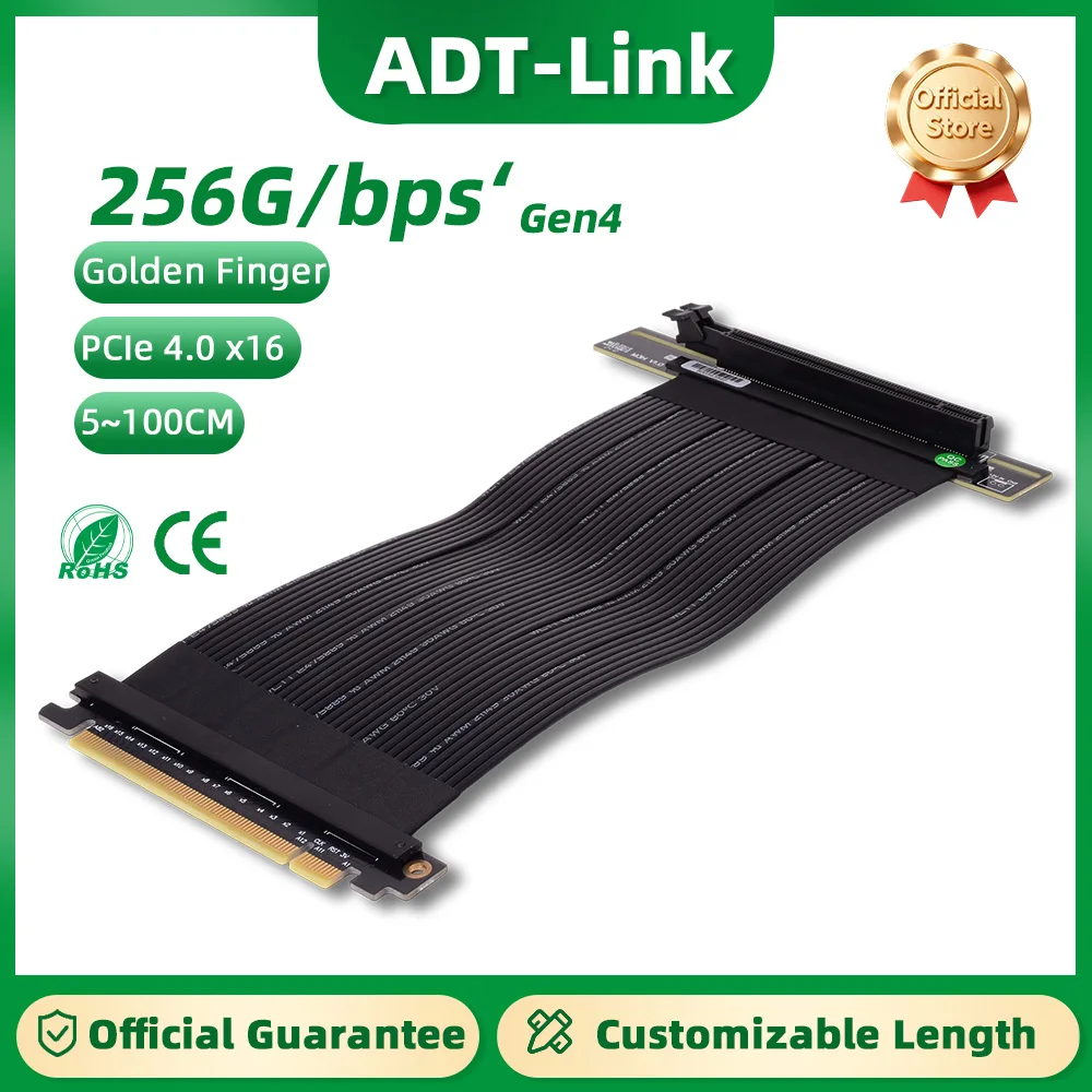 

ADT-Link PCIE 4.0 X16 to X16 Riser Extension Cable Gen4 for RTX 3090 Graphics Card ATX Chassis PCI Express 4.0 GPU Adapter