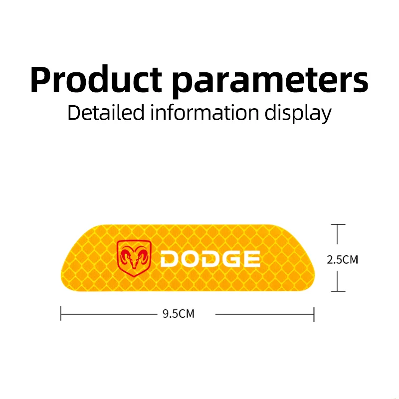 4 قطعة ملصق باب السيارة تحذير السلامة علامة عاكسة ل دودج قافلة شيطان رام 1500 المنتقم تشالينجر دورانجو شاحن عيار #5