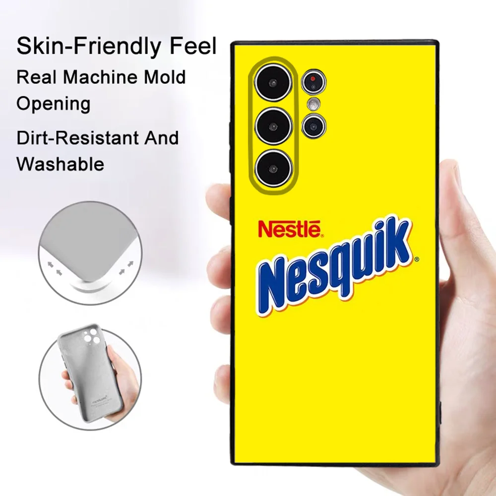

Beverage brand N-Nestles Phone Case Samsung Galaxy S25 S24 S22 S23 Ultra S21 S20 Plus 5G Frosted Non-Slip Full Cover Soft Case