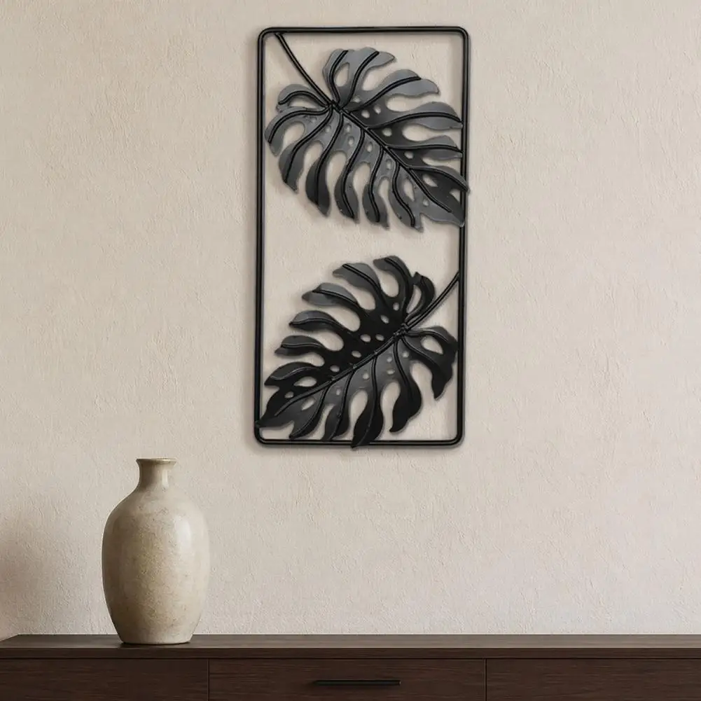 Layered Wall Scene Decoration Gold Metal Monstera Palm Leaf Wall Art 3d Botanical Iron Decor Lightweight Nordic for Room