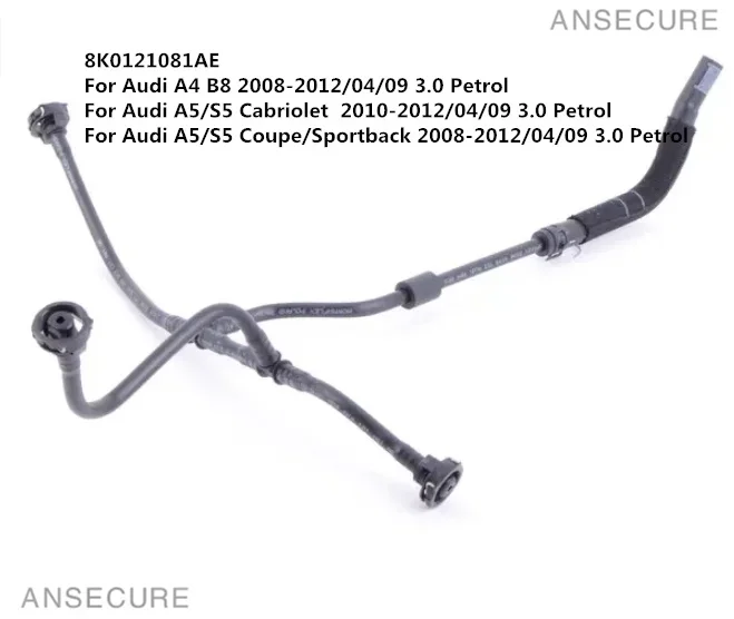 3.0 Petrol  Engine  Expansion Tank Reservoir Coolant Vent Hose Breather Line Pipe For A4 B8 A5 S5 2008-2012  8K0121081AE