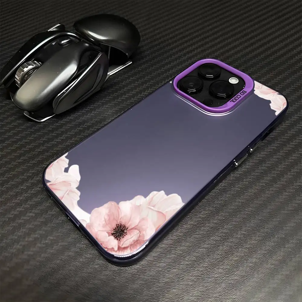 Чехол для телефона Flowers Lily Hibiscue для iPhone 17,16,15,14,13,12,11 Plus, Pro Max, фиолетовый матовый противоударный чехол