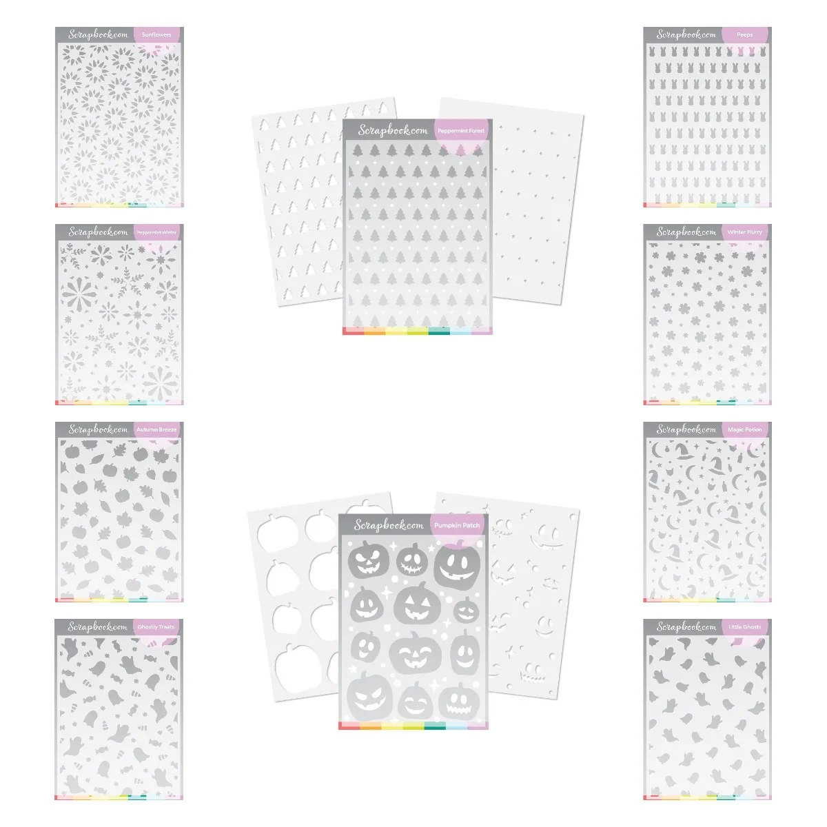 

Halloween Flurry Pumpkin Ghost Drawing Layering Stencils for Scrapbooking Paper Card Crafts Embossing Album Stencil Template