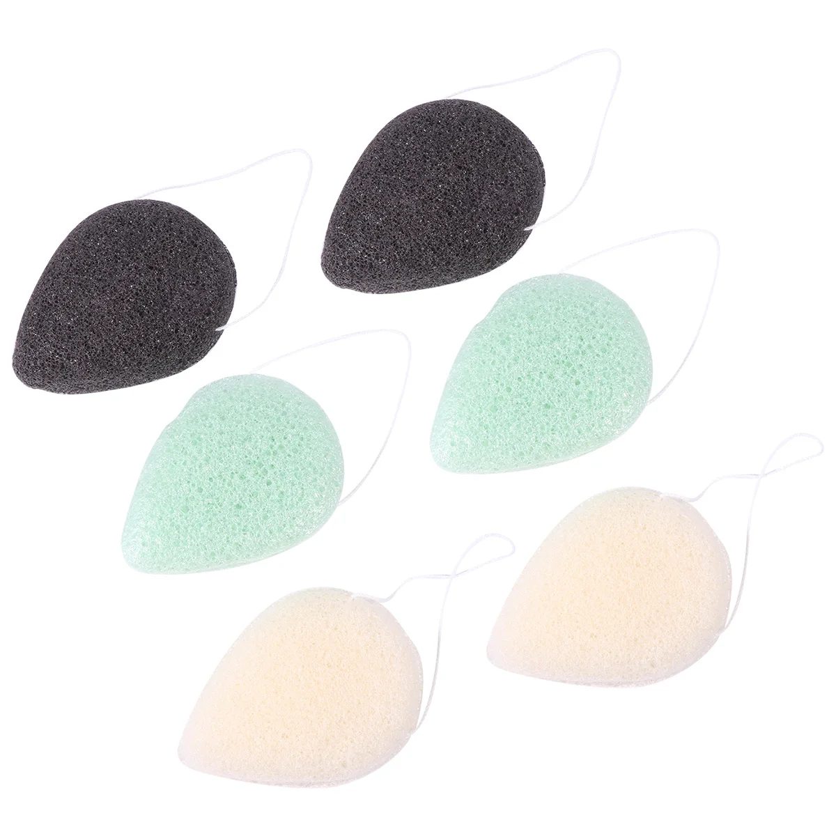 Esponja de remoção de maquiagem, 6 peças, esfoliante natural, limpeza para acne sensível, pele seca, cravos, uso diário, rosto