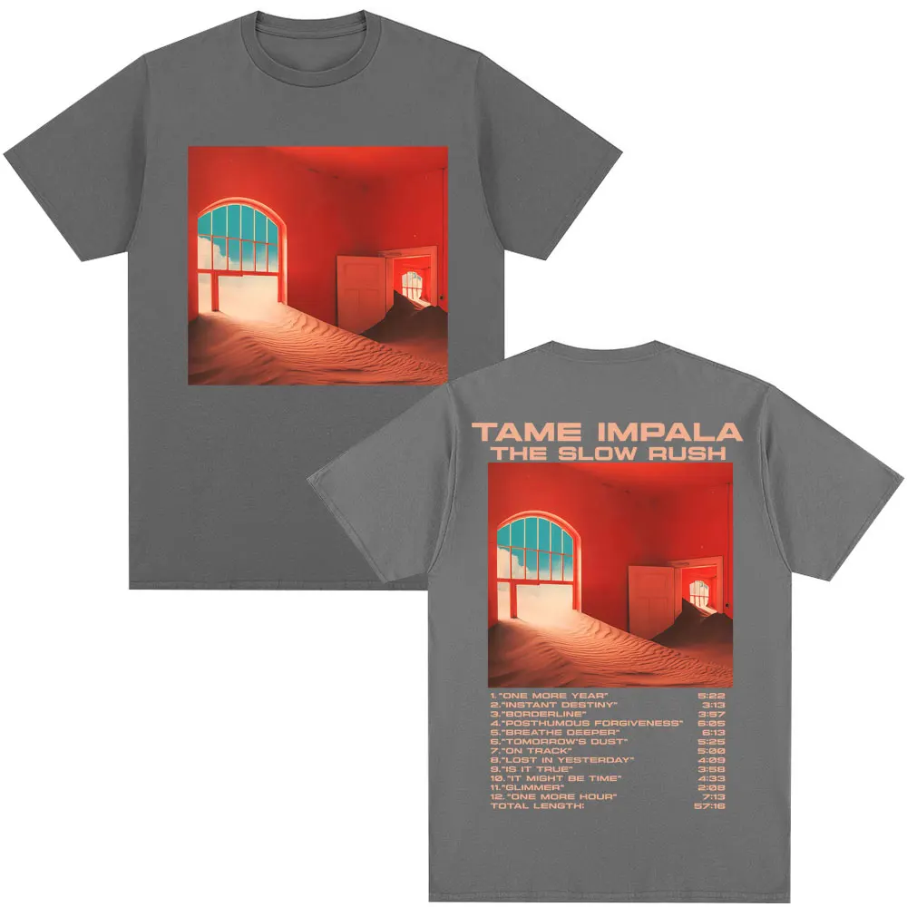 روك باند تيم إمبالا ألبوم الاندفاع البطيء تي شيرت الرجال النساء الهيب هوب خمر موضة تي شيرت المتضخم عادية القطن تي شيرت