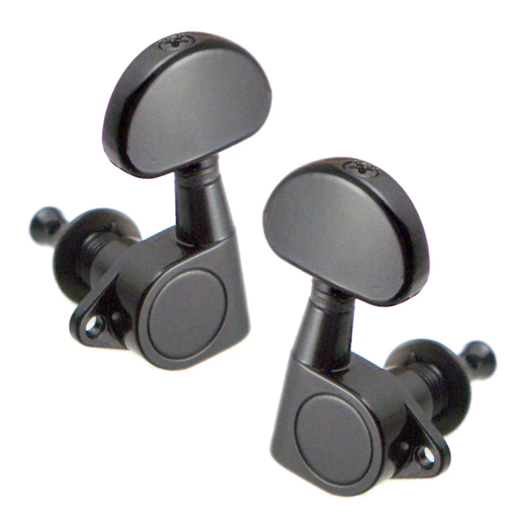 Clavijas acústicas/eléctricas selladas de 6 piezas, cabezales de máquina negros