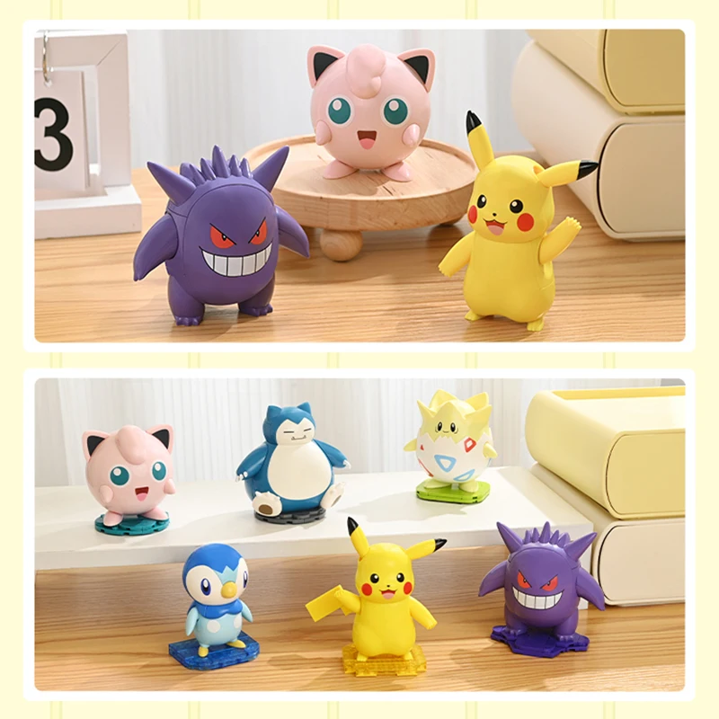 Pokémon Figure Building Blocks Pikachu Jigglypuff Kirby Togepi Gengar Ornaments Model Bricks Desktop Decoration Kids Toys Gifts