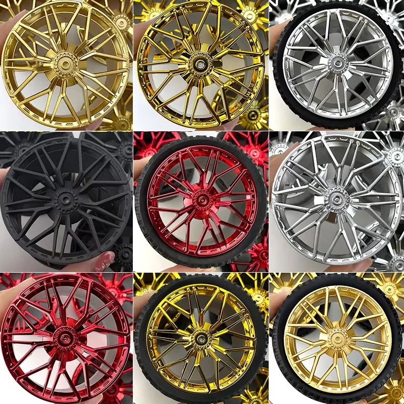 Buje de rueda chapado en rojo y dorado 68577 - Accesorios de bloques compatibles con automóviles LEGO escala 1:8 (42083/42056/42115) Bloques de construcción