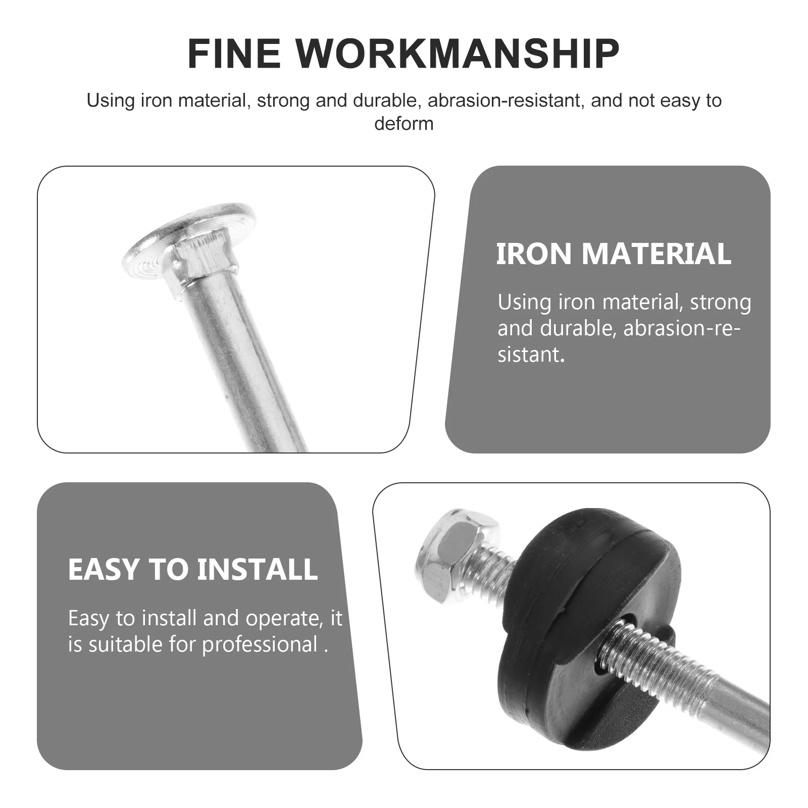 

10 Sets Fixed Strong Iron For Long Screws Stability Fixator Set Easy Installation Screws Trampoline Replacement Parts