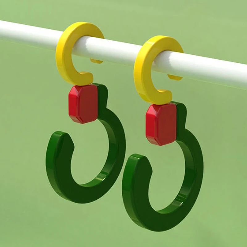 

2Pcs Contrast Color S Shape Hook 360° Rotating Two Way Foldable Multifunctional Plastic Hook for Kitchen Bathroom Wardrobe