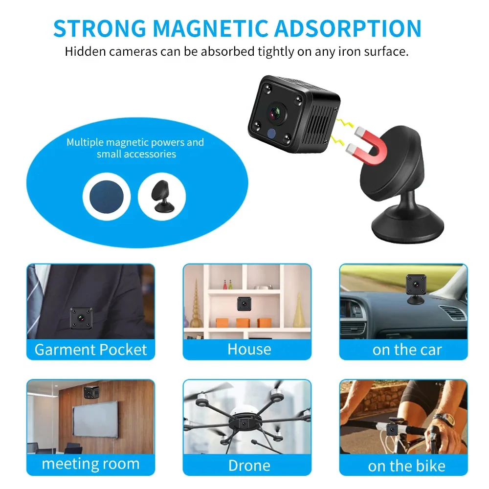Xiaomi X6 Mini telecamera 1080P HD WiFi Monitor remoto Telecamera per animali domestici Batteria incorporata Visione notturna Protezione di sicurezza domestica intelligente