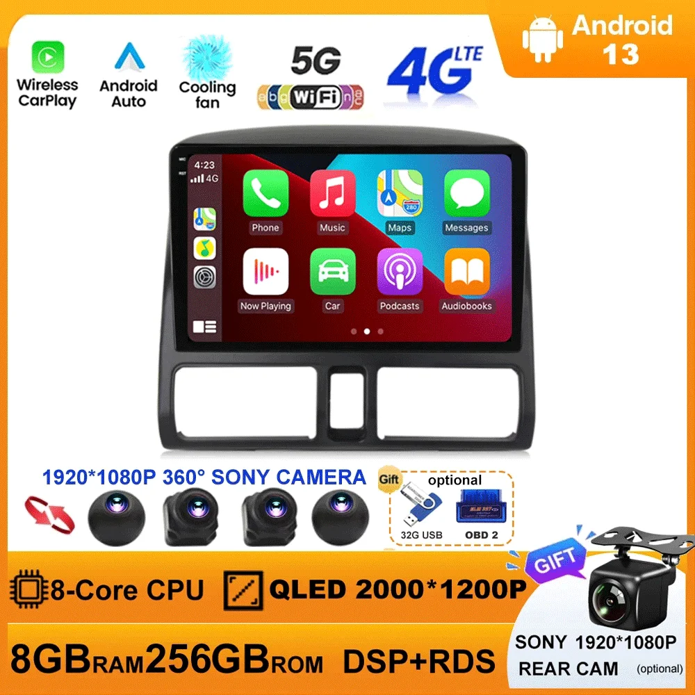 

Android 13 Car Radio For Honda CR-V CRV 2 2001 - 2006 Multimedia Video Player Stereo GPS Navigation 5G WIFI Carplay Android Auto