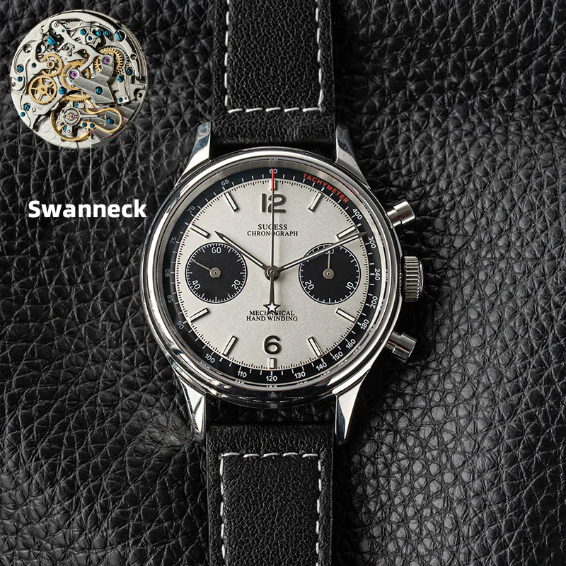 40 mm heren legerhorloge 1963 pilot mechanisch Sugess Panda polshorloge saffier luchtmacht horloges chronograaf officiële ST1901 beweging