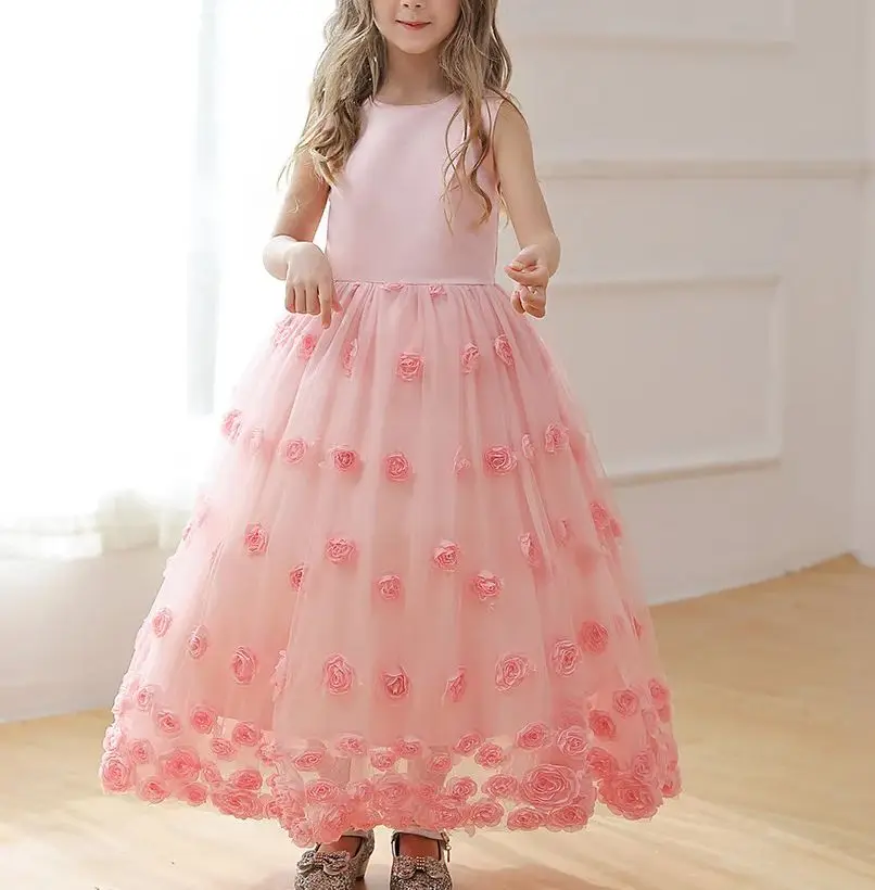 

New Flower Girl Party Dress High-end Princess Dress for Girls Child Birthday Puffy Dresses