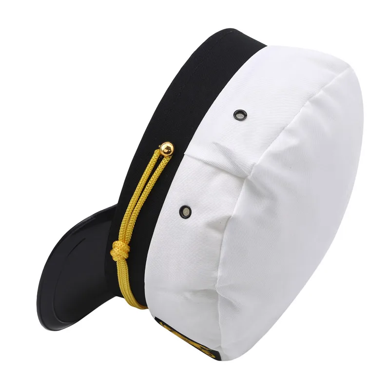 Fashion Sailor Cap White Captain Marine Caps with Anchor Hats For Women Men Casual Stylish Child Fancy Cosplay Hat Accessories