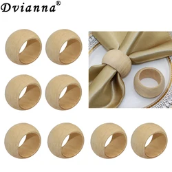 8Pcs Wood Napkin Rings Handmade Wooden Napkin Ring Holder for Farmhouse Christmas Wedding Table Decoration HWW55