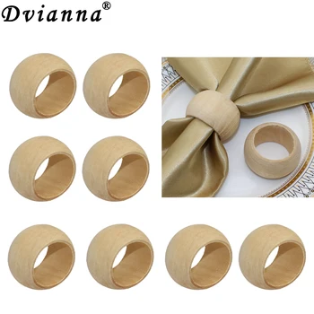8Pcs Wood Napkin Rings Handmade Wooden Napkin Ring Holder for Farmhouse Christmas Wedding…