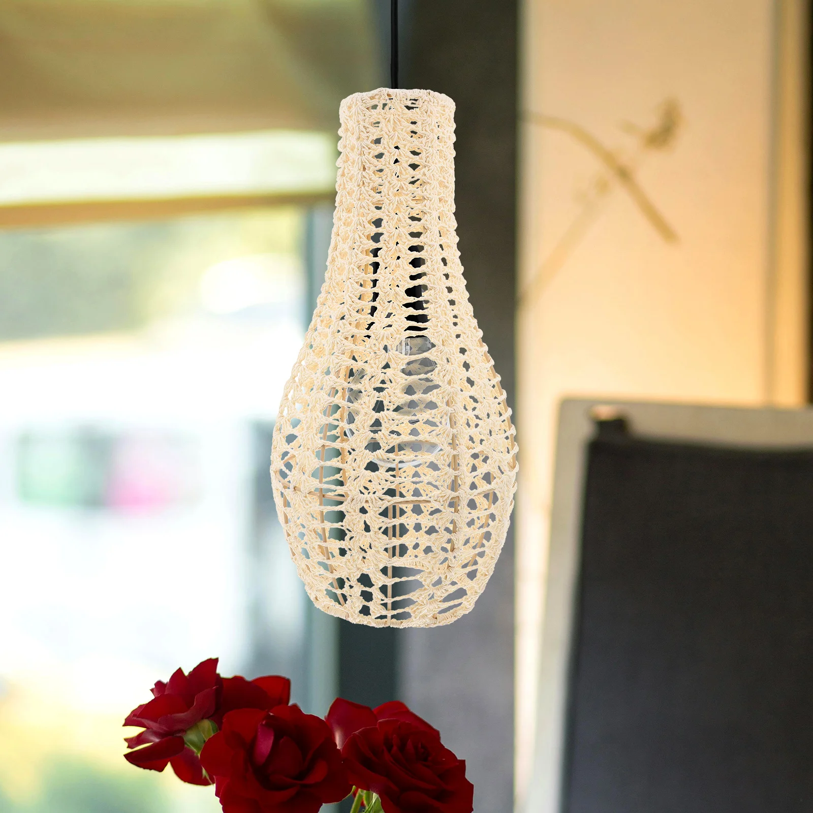 

Абажур из хлопчатобумажной веревки, тканый дизайн в стиле бохо, подвесной светильник, абажуры для барабанов для потолочных светильников, домашний декор, ремесло, теплая окружающая среда