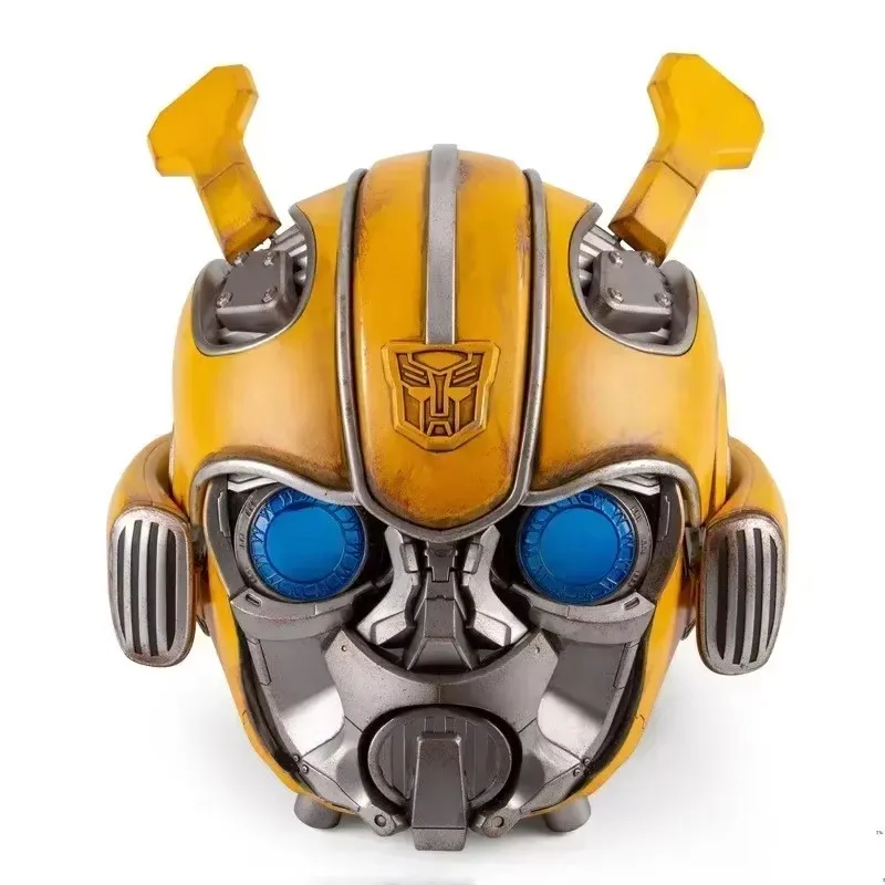 Bumblebee Wearable 1/1 English Voice Control Mask Bluetooth Base Light Up Eyes Anime Fiugre Face Change Speakers Birthday Gift