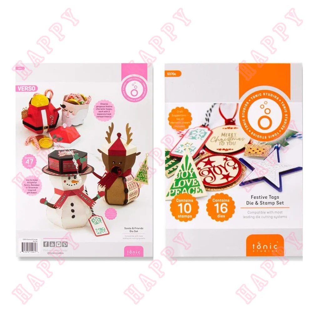 

Stamps And Cutting Dies Santa Friends Festive Tags For Scrapbooking Diary DIY Handmade Decoration Paper Craft Embossing Template