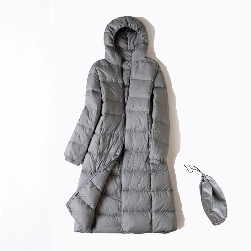 Imagem -03 - Jaqueta Comprida até o Joelho para Mulheres Parkas de Tamanho Grande Outwear com Capuz Cabolsa Feminino Fino e Confortável Inverno Novo 2023