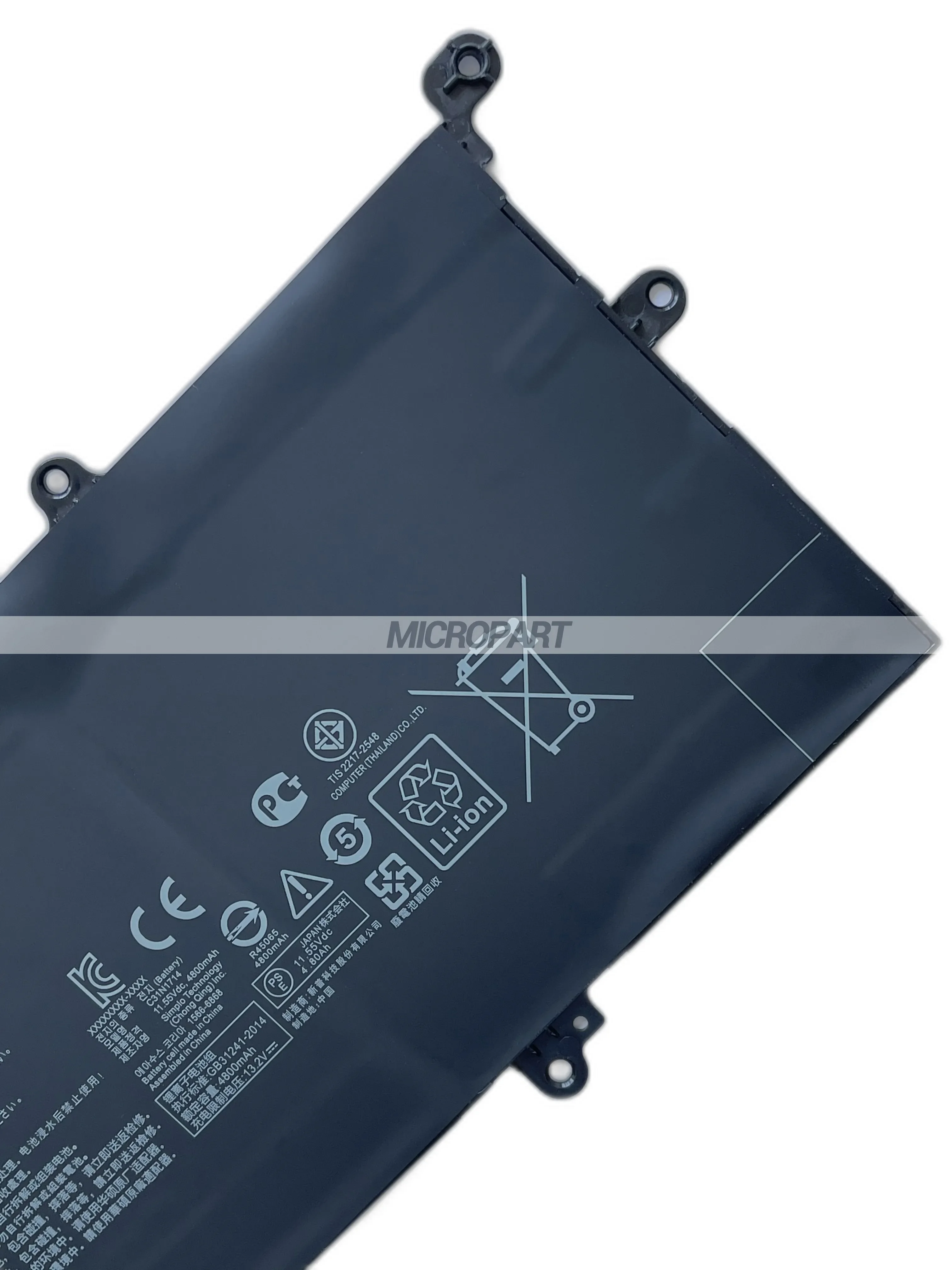 Sostituzione della batteria C31N1714 per computer portatili Asus ZenBook Flip 14 UX461FA UX461UA UX461UN lunga durata della batteria 11.55V 57Wh