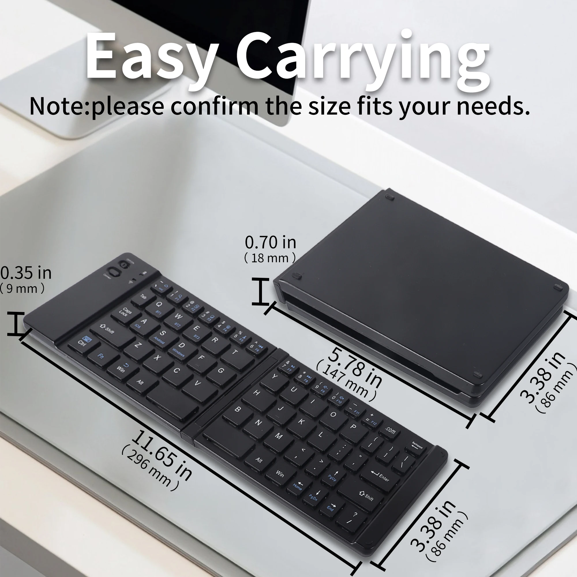 Opvouwbaar magnetisch toetsenbord Oplaadbaar Bluetooth Drievoudig kanaal Breed compatibel lichtgewicht draagbaar toetsenbord