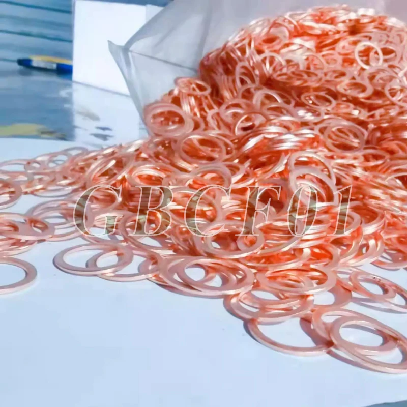 

1~50Pcs M3-M60 Solid Pure Copper Oil Pan Plug O-Ring Seal Washer Kit for Motorcycle Car Engine Sump Gasket Leak Proof