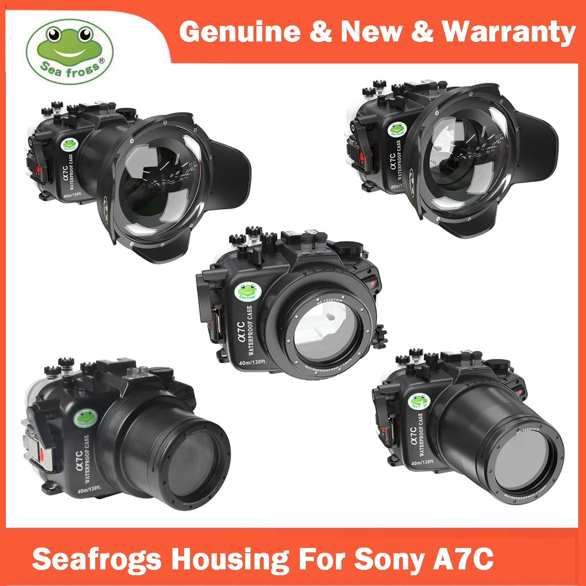 Seafrogs [40M/130FT] Underwater Camera Housing Waterproof Dive Scuba Case for Sony A7C camera