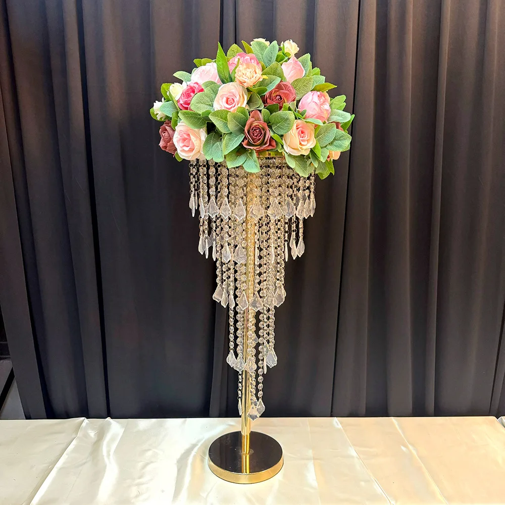 

Tall Crystal Wedding Centerpiece, Acrylic Flower Stand, Chandelier Garlands, Wedding Decoration Reception Table Decor 80cm 8Pcs