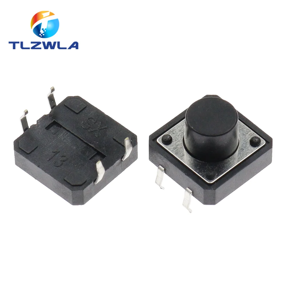 10PCS PCB Tactile Tact Push Button Switch DIP 4Pin Micro Switch 12*12*4.3/5/6/7/8/9/10/11/12 MM 12X12X4.3MM 5MM 6MM 7MM 8MM 9MM