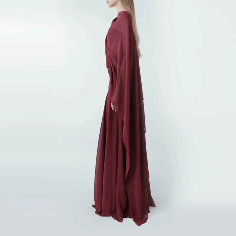 

Fashion Hight Waist Irregular Long Skirt Suit Lady Casual O-neck Sleeveless Solid Party 2Pc Set Elegant Cape Draped Skirt Outfit