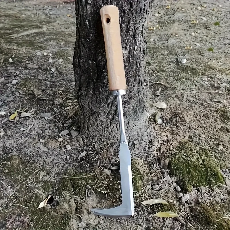 Stainless Steel Garden Weeder Knife, Wooden Handle Hand Weeding Tool for Lawn, Vegetable Garden & Plant Care, Summer Gardening A