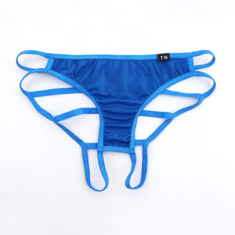 Men Hollow‑Out Harness Triangle Briefs Strappy Bandage Design Low‑Rise Breathable Sexy Fashion Male Underwear Panties