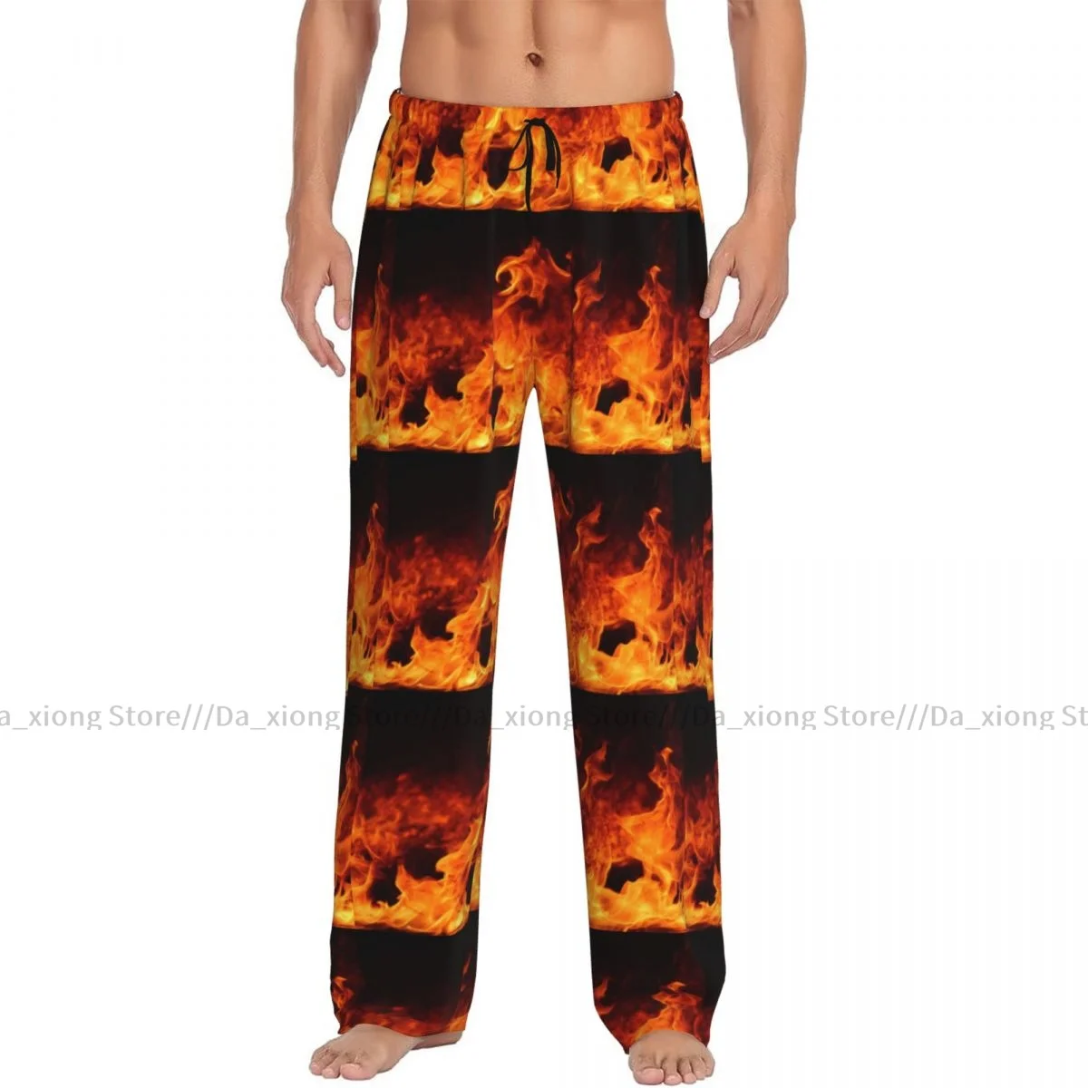 Men\'s Casual Pajama Sleeping Pants Fire Lounge Loose Trousers Comfortable Nightwear