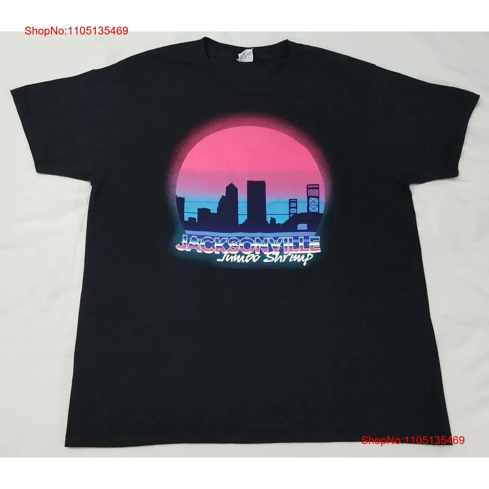 جاكسونفيل جامبو الروبيان الدوري الصغير قميص بيسبول XL 96 9 النسر راديو fm خمر غسلها مصمم الملابس للجنسين أنيق