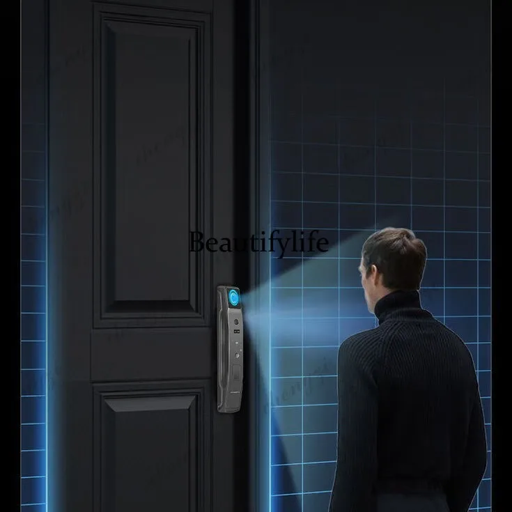 WIFI remote multi-language active intercom face fingerprint lock anti-theft door electronic lock