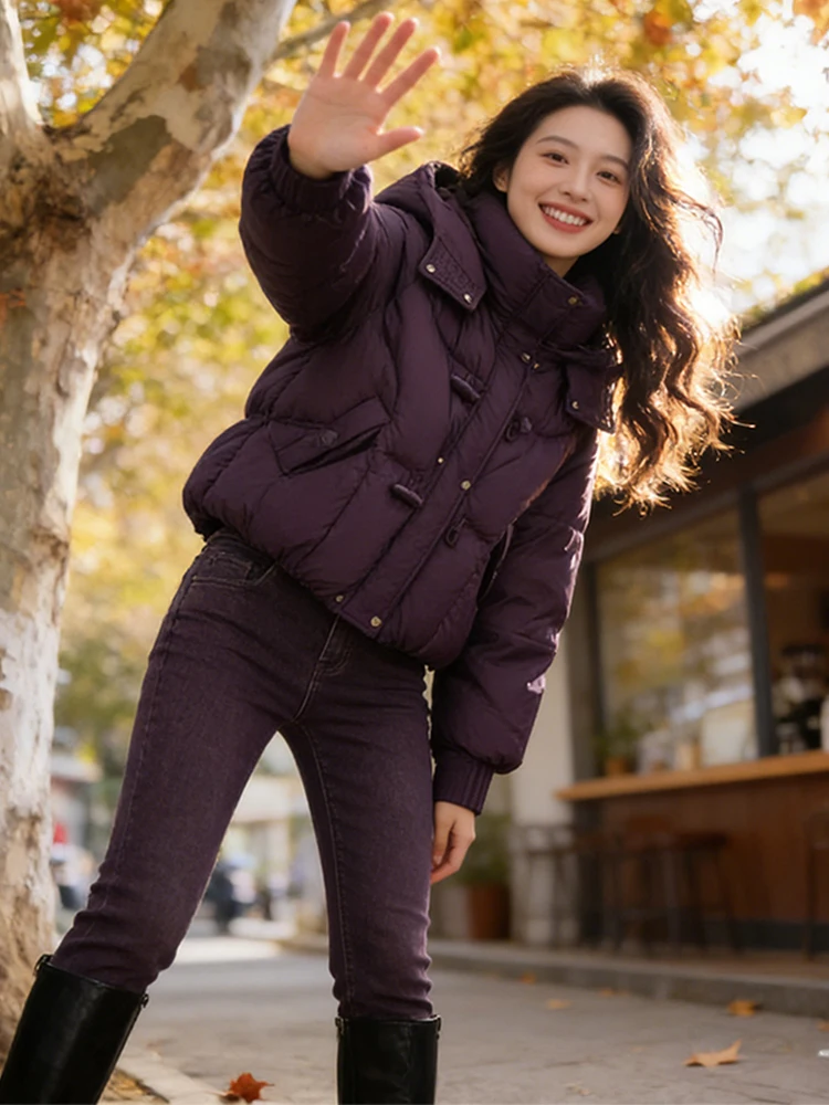 

Женская зимняя куртка на молнии с подкладкой, высококачественная, цветная, хлопковая, пуховая, в корейском стиле, длинная, с капюшоном