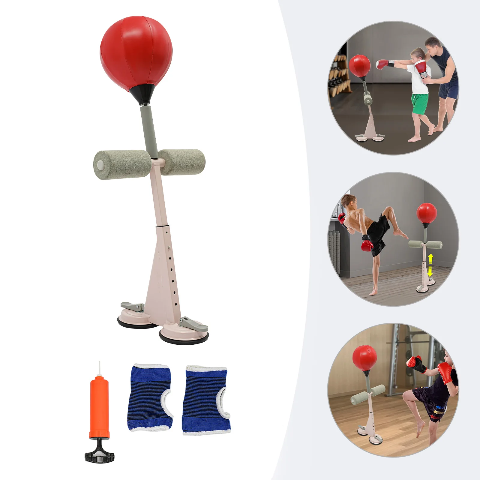 حقيبة ملاكمة بارتفاع قابلة للتعديل مع حقيبة سرعة حامل لتدريب معدات الملاكمة للمراهقين والكبار