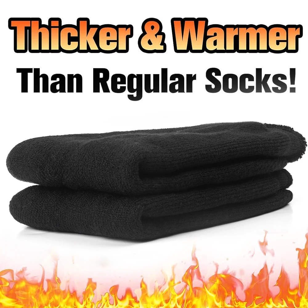 2Pairs Winter Thermal Socks for Men Women Cold Weather Insulated Sock Outdoor Hiking Skiing Warm Comfort Snow Thick Heated Sock view 5
