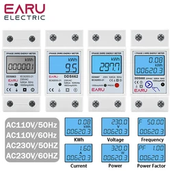 Jednofazowy cyfrowy licznik energii LCD Reset Zero kWh Napięcie Prąd Licznik zużycia energii Elektryczny watomierz 220V Szyna Din
