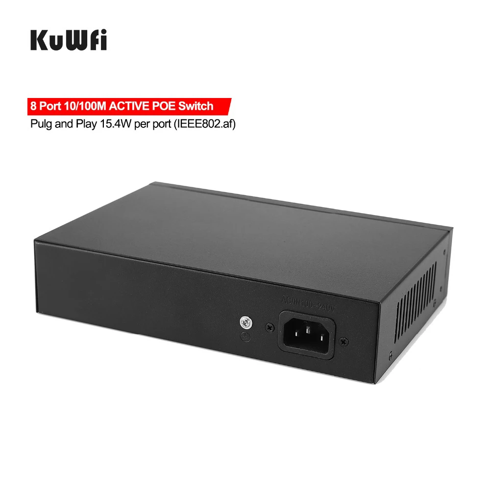 High Speed Interruptor De Poe Outdoor Metal Shell Waterproof 100Mbps 8port Poe Switch for Ip Camera