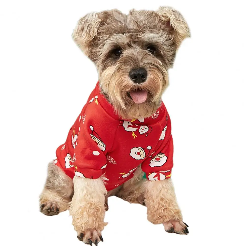 Pet Clothes  Stylish Anti-Deformed Polyester  Christmas Elements Dog Sweater for Winter