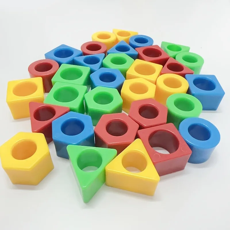 เกมจับคู่รูปทรงเรขาคณิตสำหรับเด็ก, ปริศนาแบบโต้ตอบระหว่างพ่อแม่และลูกเพื่อฝึกสมาธิและทักษะการคิดเชิงวิเคราะห์, วัสดุ PP สีเขียว