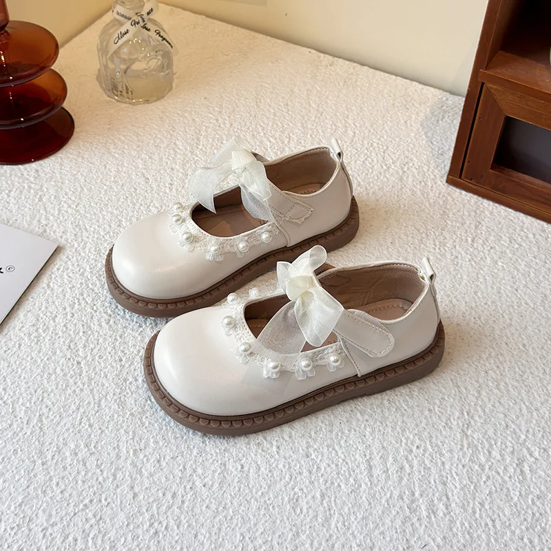 

Girls' Princess Shoes Spring Autumn Flats New Children's PU Leather Soft Sole Non-slip Kids School Student Loafer Size 26-36