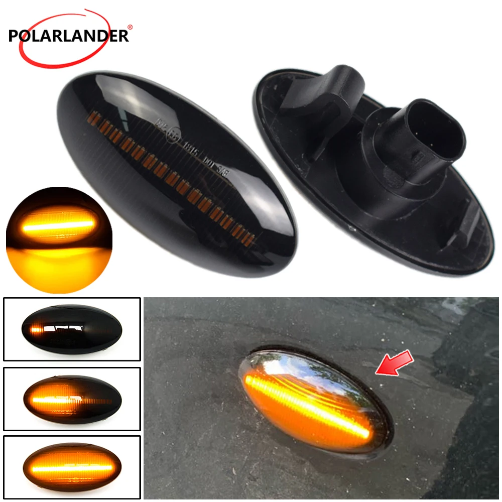 Save electricity and fuel 2pcs smoked black yellow light dynamic flowing fender light for Suzuki Swift low power consumption