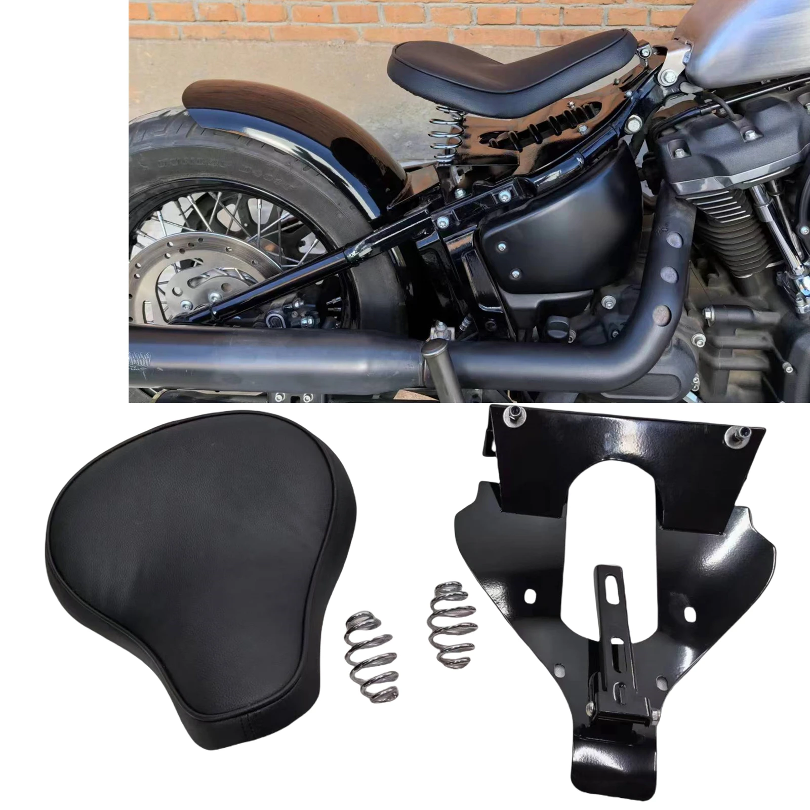 

For Harley Street Bob FXBB 2019-2024 Motorbike Driver Seat Pillion Cushion Solo Seat Pad Cover