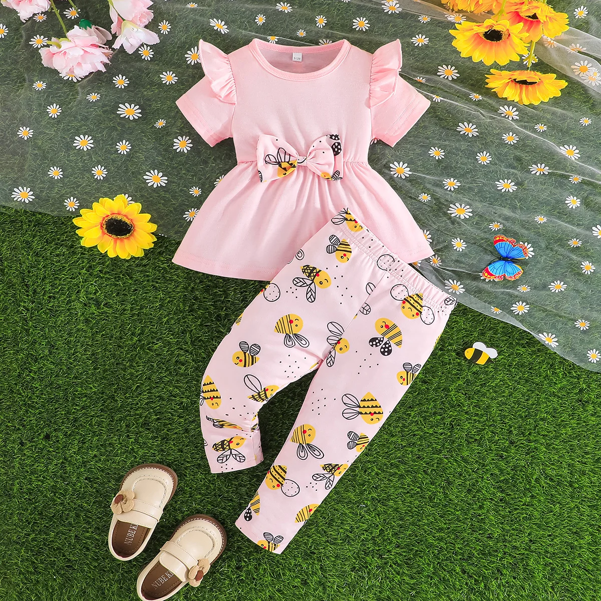 Bees Blouse and Pants Summer Outfit baby clothes set newborn